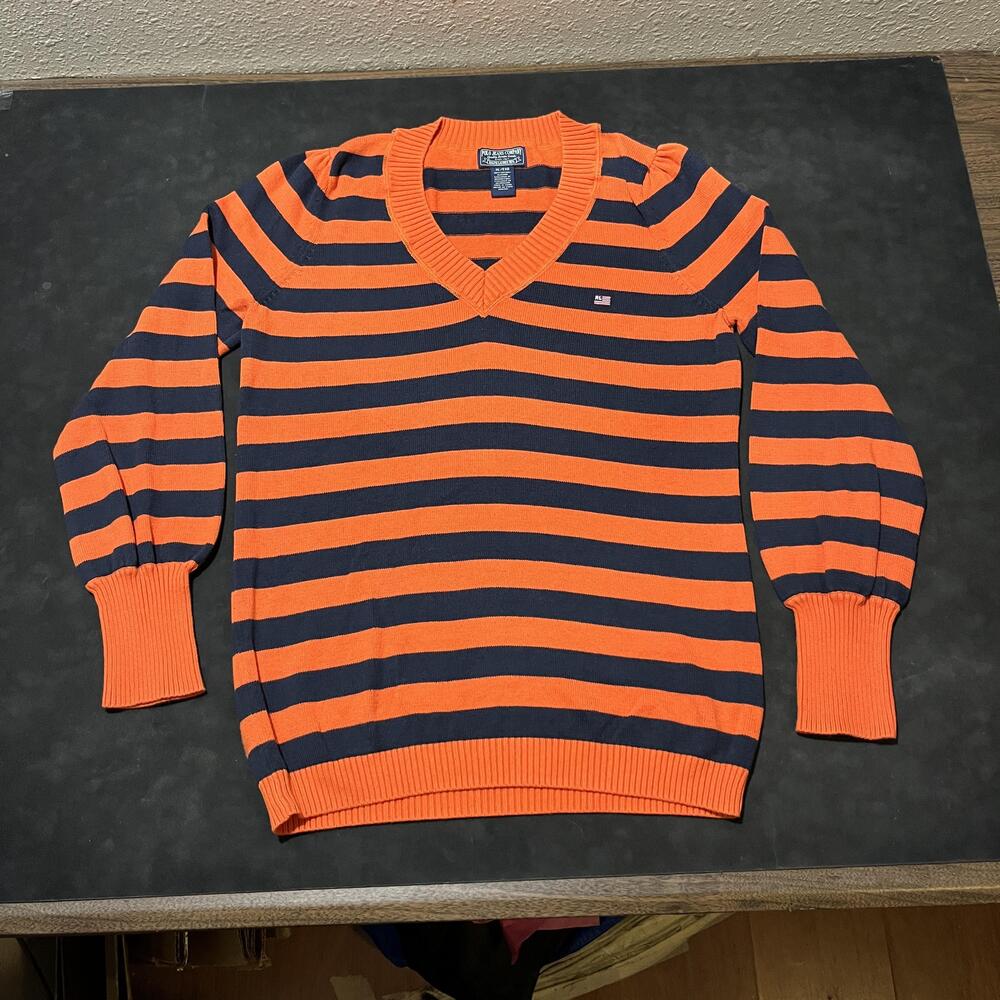 Polo Tiger Striped Ralph Lauren Sweater Tennis Men 90s Vintage Striped Pullover